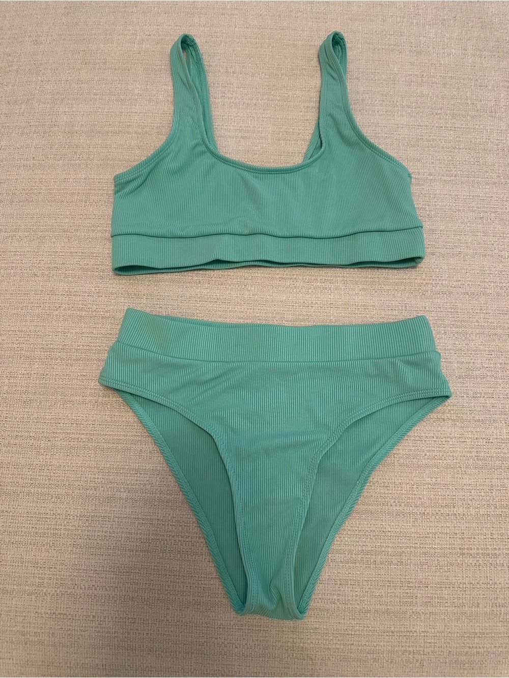 SHEIN Ribbed Scoop Bikini Set